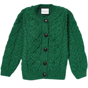 Hampstead Merino Children's Cardigan - Intelligence Green