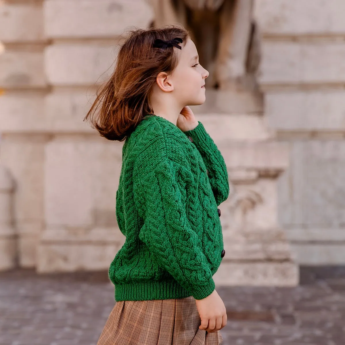 Hampstead Merino Children's Cardigan - Intelligence Green