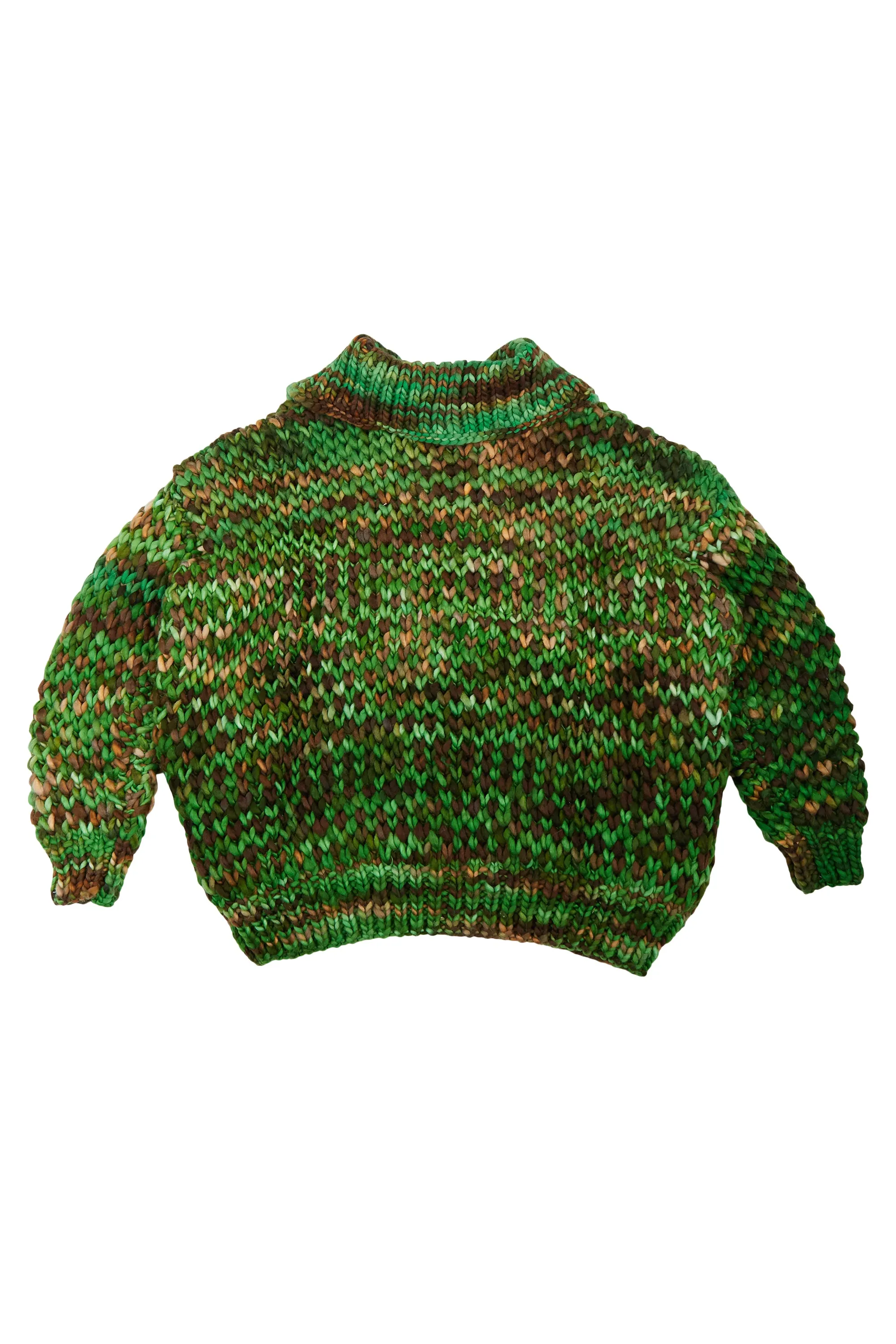 HAND-KNIT SUPER CHUNKY OVERSIZED HAND-DYED MERINO WOOL CARDIGAN