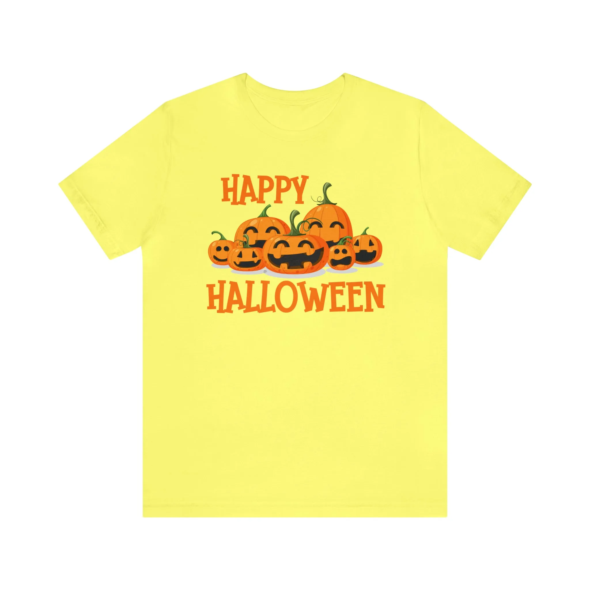 Happy Halloween Pumpkin T-Shirt | Jack-O-Lantern Tee |  Bella Canvas 3001Unisex | Funny Short Sleeve Tshirt