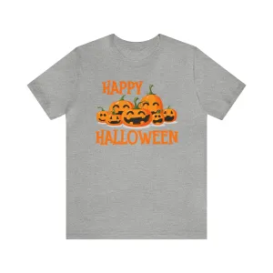 Happy Halloween Pumpkin T-Shirt | Jack-O-Lantern Tee |  Bella Canvas 3001Unisex | Funny Short Sleeve Tshirt