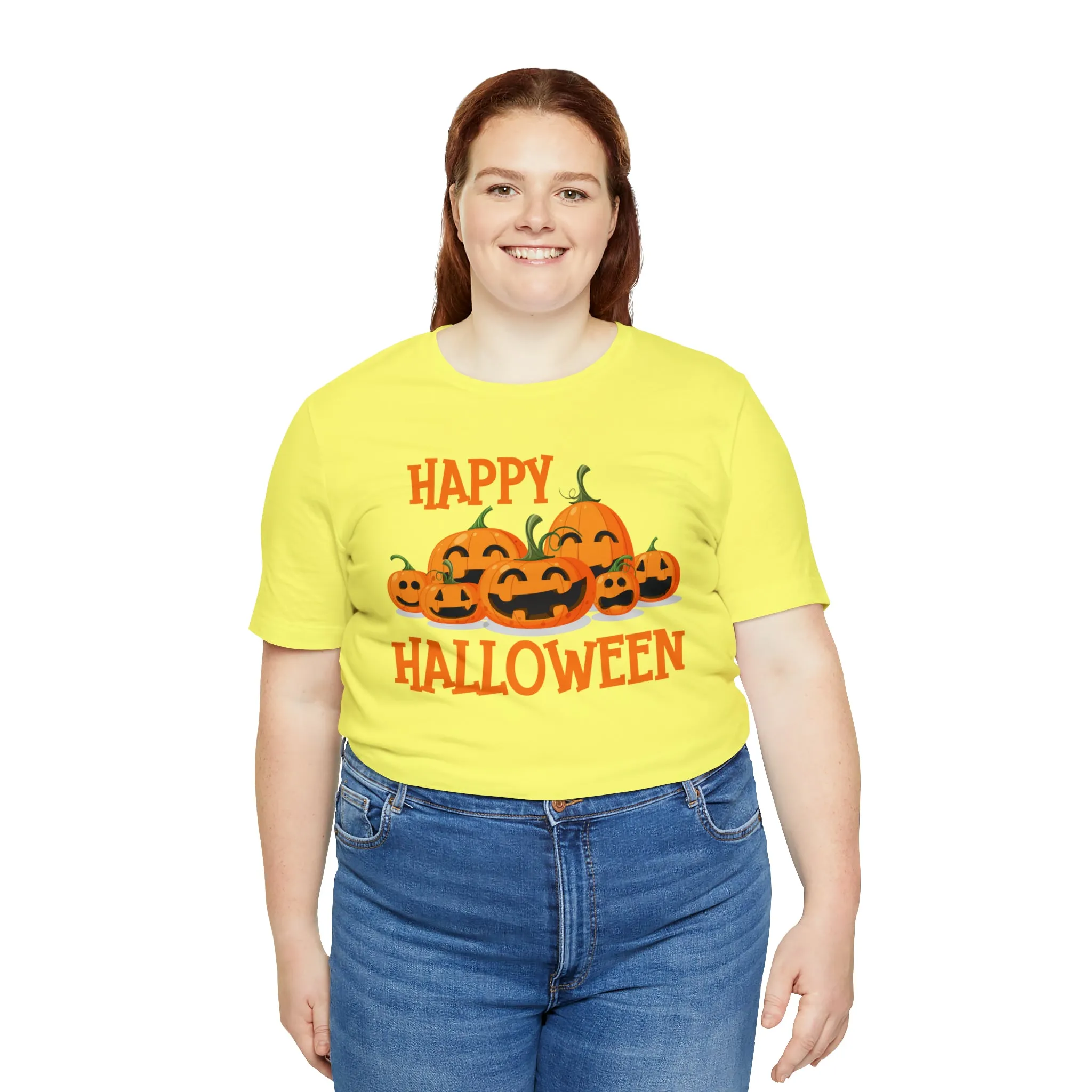 Happy Halloween Pumpkin T-Shirt | Jack-O-Lantern Tee |  Bella Canvas 3001Unisex | Funny Short Sleeve Tshirt