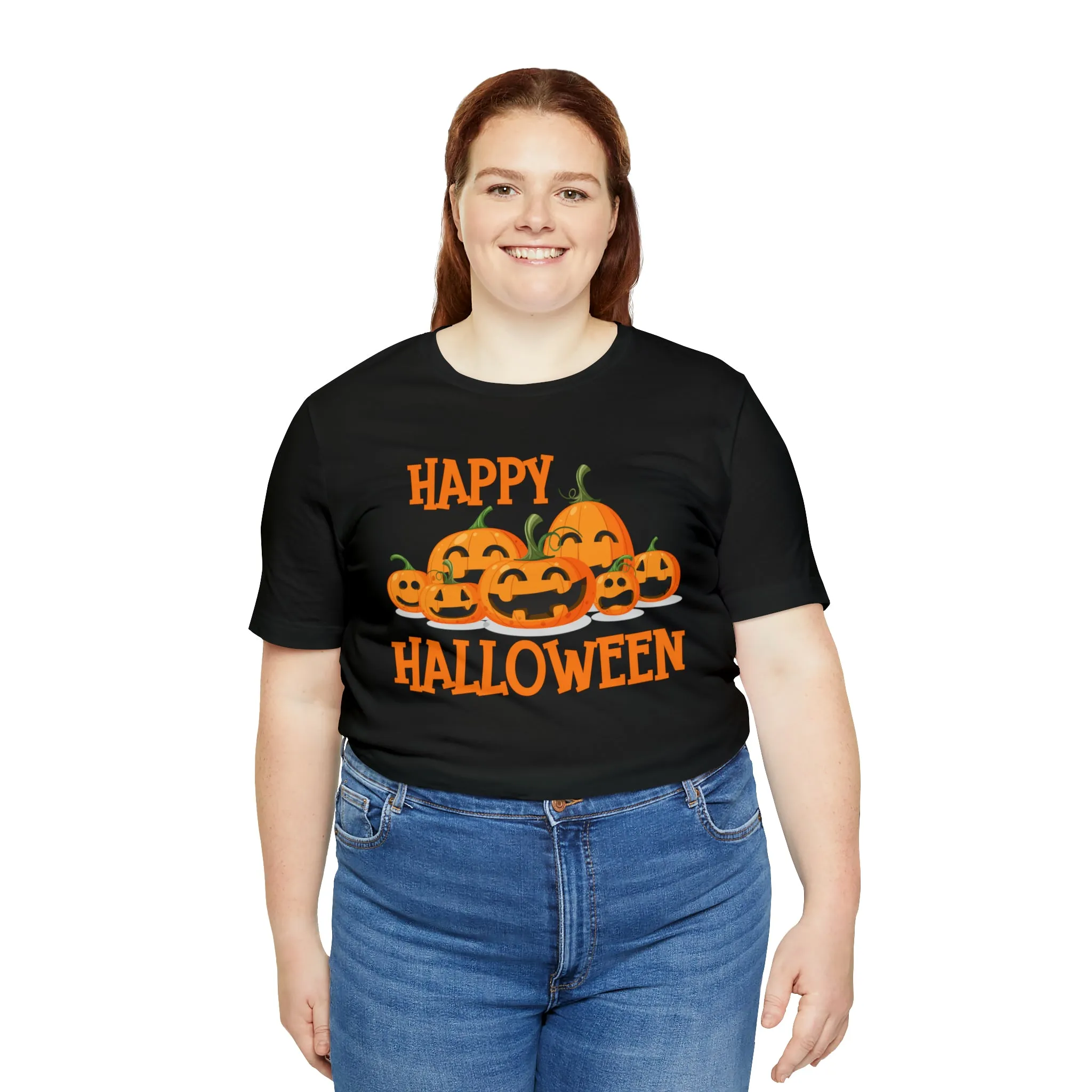 Happy Halloween Pumpkin T-Shirt | Jack-O-Lantern Tee |  Bella Canvas 3001Unisex | Funny Short Sleeve Tshirt