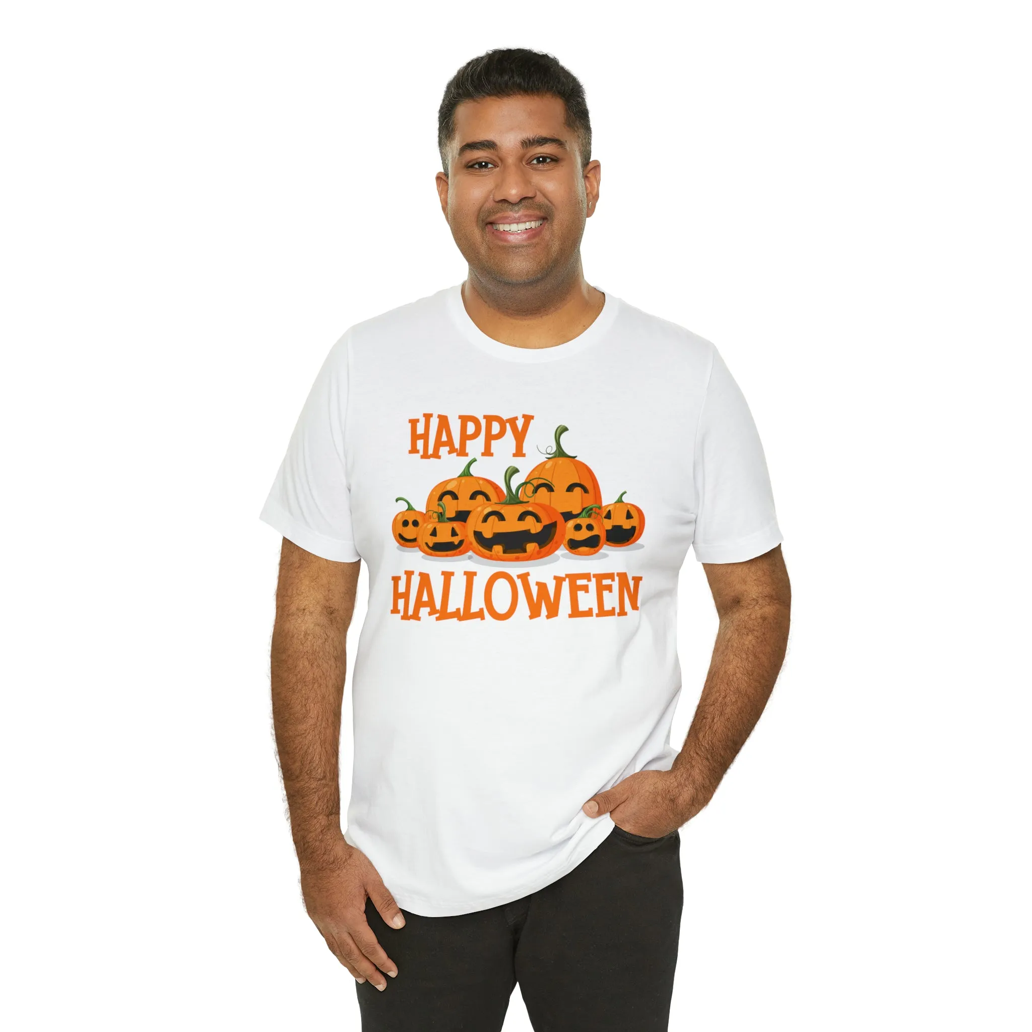 Happy Halloween Pumpkin T-Shirt | Jack-O-Lantern Tee |  Bella Canvas 3001Unisex | Funny Short Sleeve Tshirt