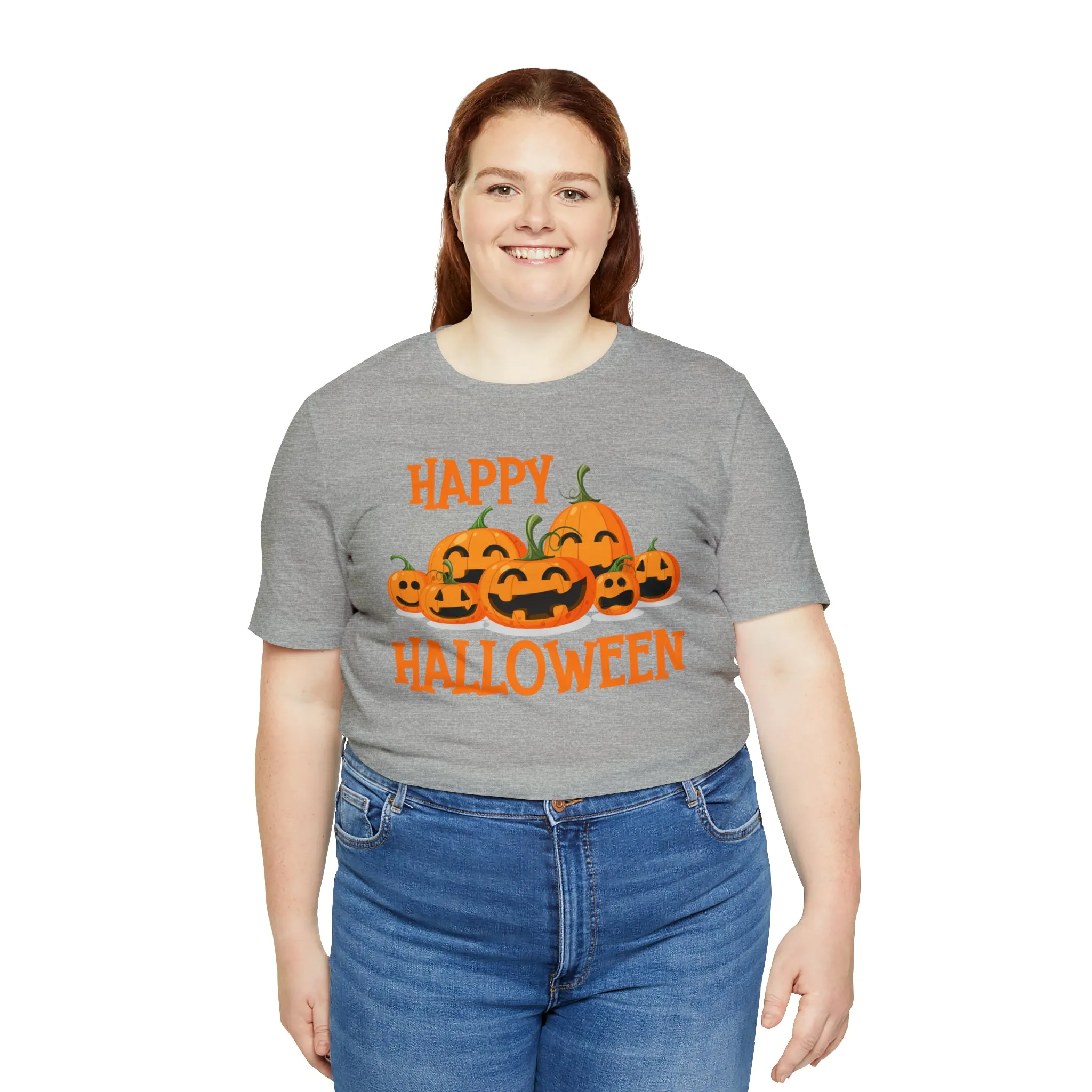 Happy Halloween Pumpkin T-Shirt | Jack-O-Lantern Tee |  Bella Canvas 3001Unisex | Funny Short Sleeve Tshirt