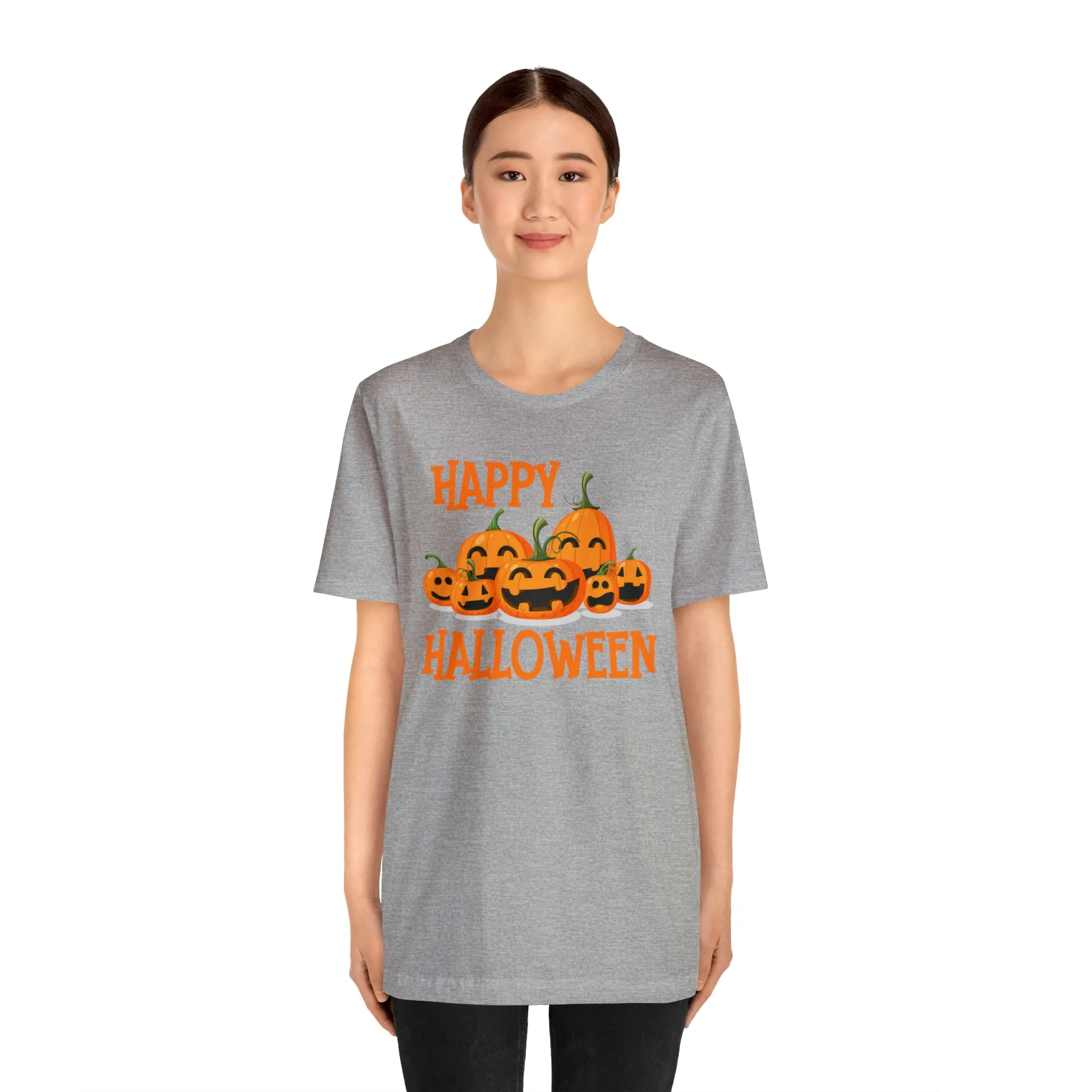 Happy Halloween Pumpkin T-Shirt | Jack-O-Lantern Tee |  Bella Canvas 3001Unisex | Funny Short Sleeve Tshirt