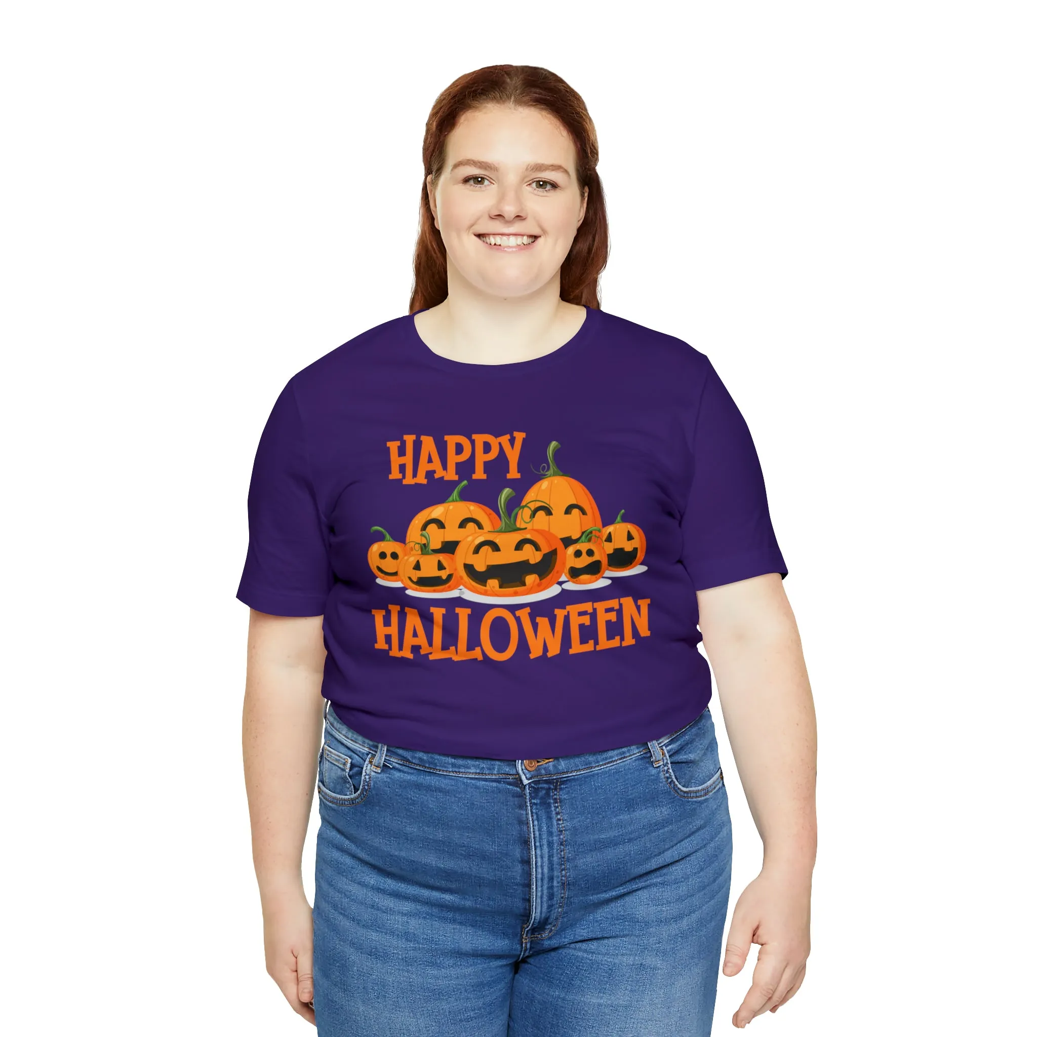 Happy Halloween Pumpkin T-Shirt | Jack-O-Lantern Tee |  Bella Canvas 3001Unisex | Funny Short Sleeve Tshirt