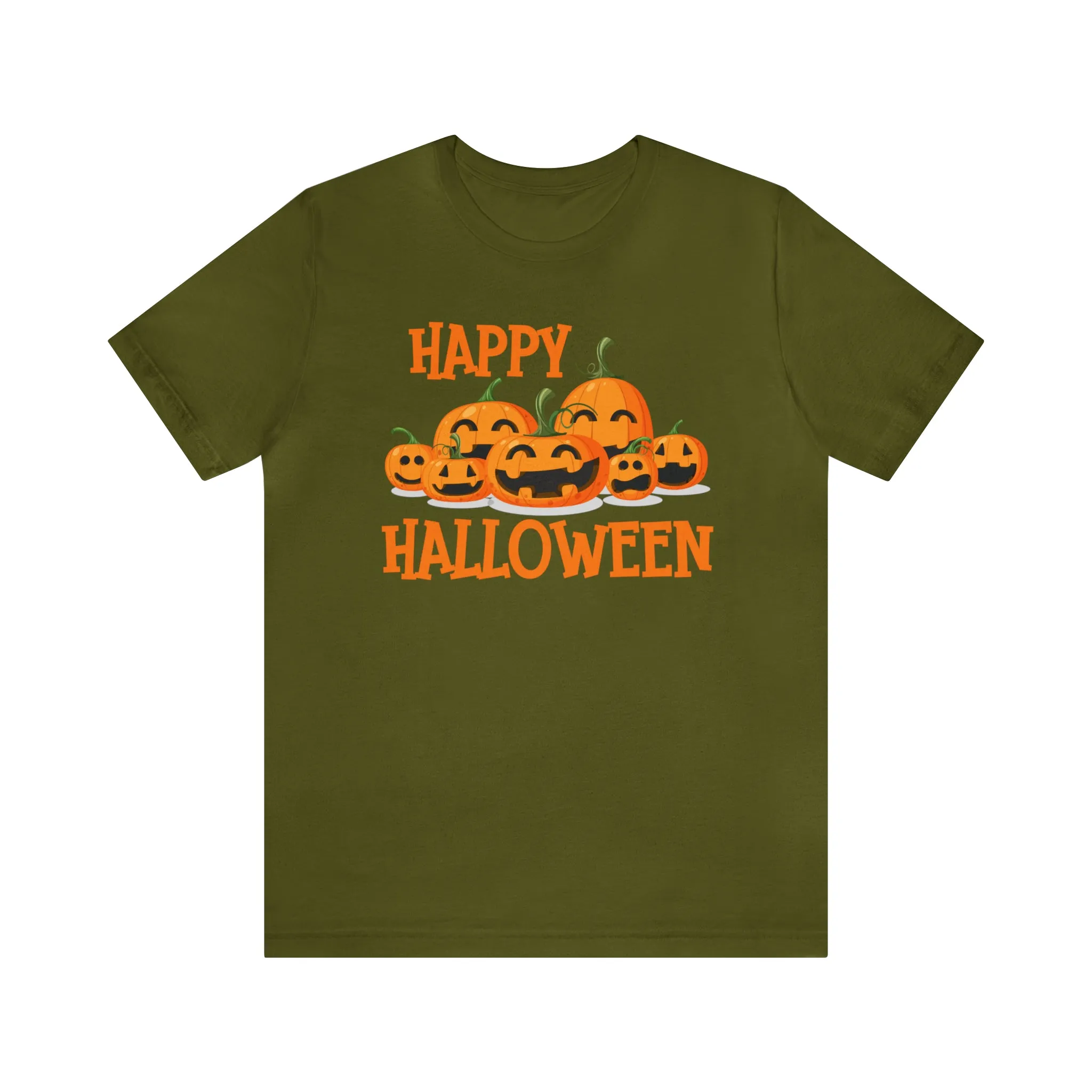 Happy Halloween Pumpkin T-Shirt | Jack-O-Lantern Tee |  Bella Canvas 3001Unisex | Funny Short Sleeve Tshirt