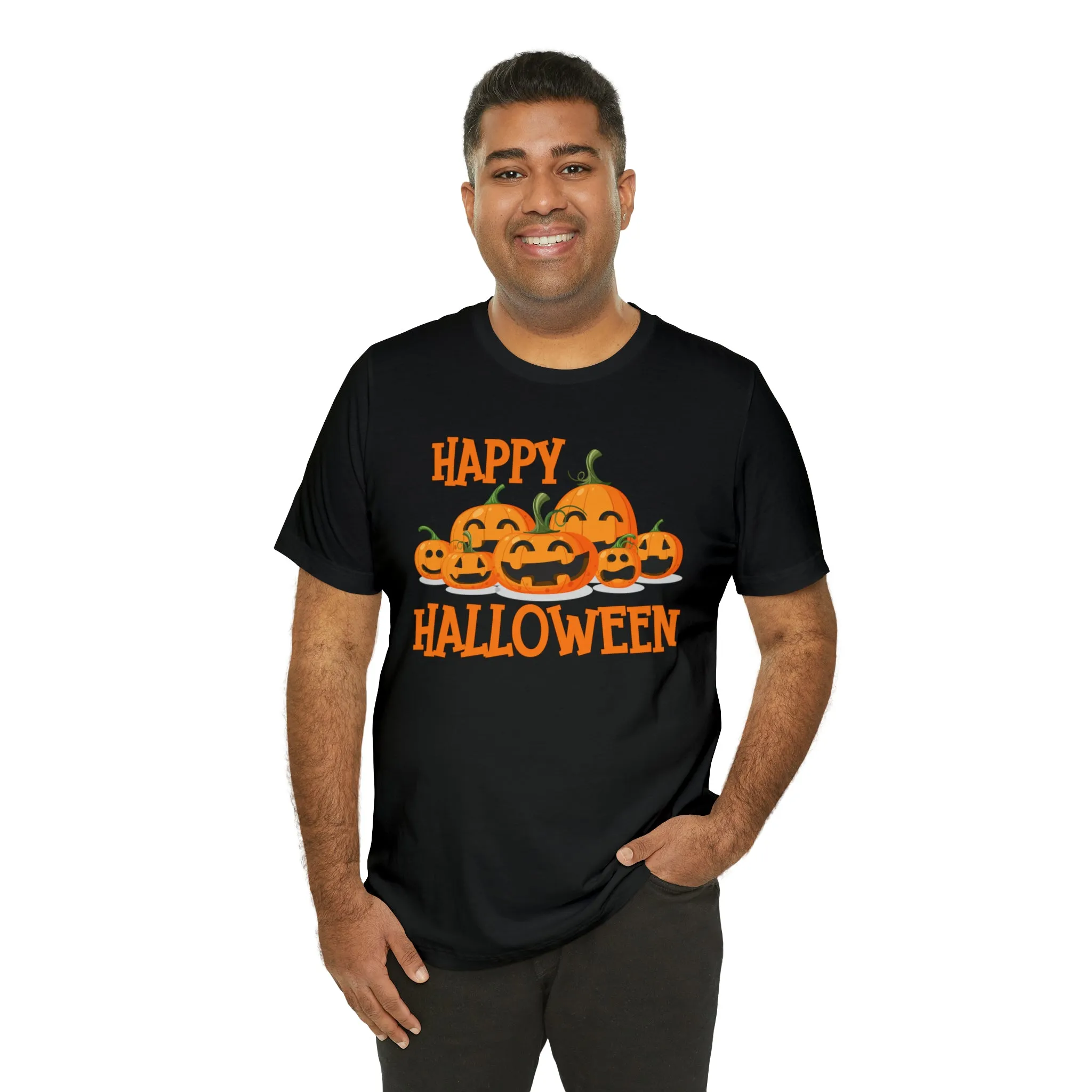 Happy Halloween Pumpkin T-Shirt | Jack-O-Lantern Tee |  Bella Canvas 3001Unisex | Funny Short Sleeve Tshirt