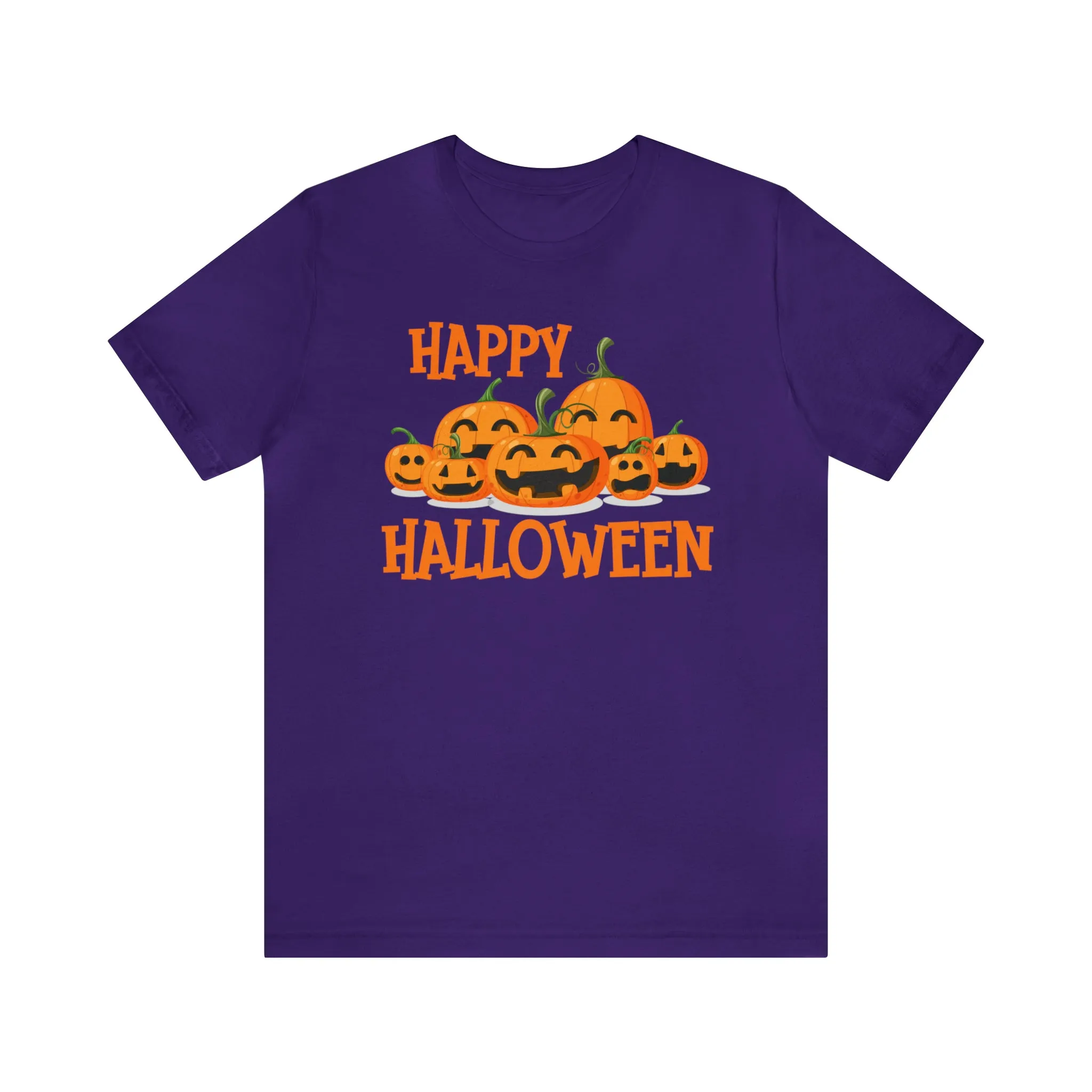 Happy Halloween Pumpkin T-Shirt | Jack-O-Lantern Tee |  Bella Canvas 3001Unisex | Funny Short Sleeve Tshirt