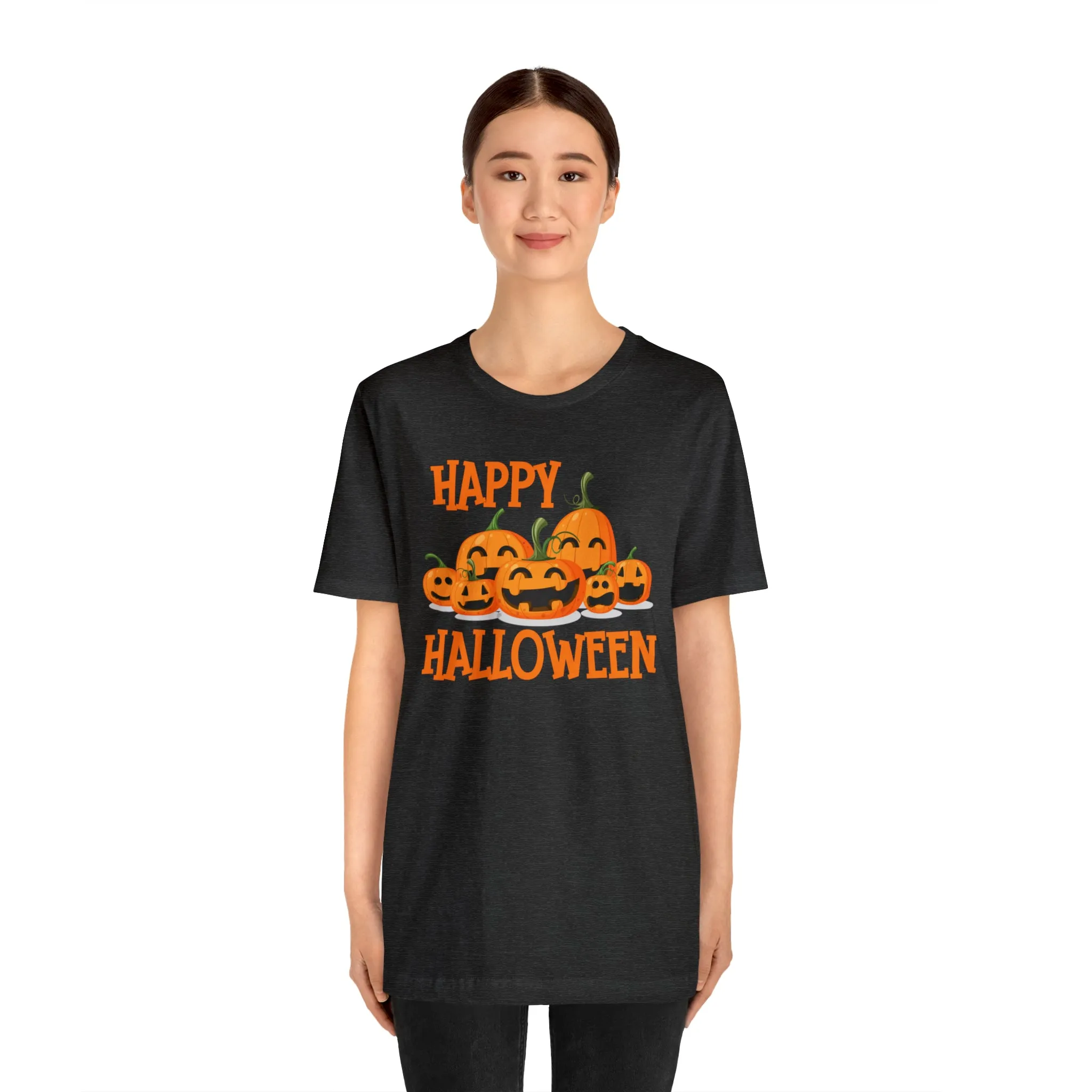 Happy Halloween Pumpkin T-Shirt | Jack-O-Lantern Tee |  Bella Canvas 3001Unisex | Funny Short Sleeve Tshirt
