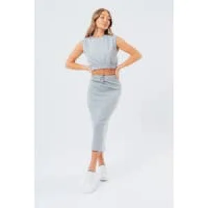HYPE GREY SWEAT MIDI SKIRT WOMEN'S LOUNGEWEAR SET