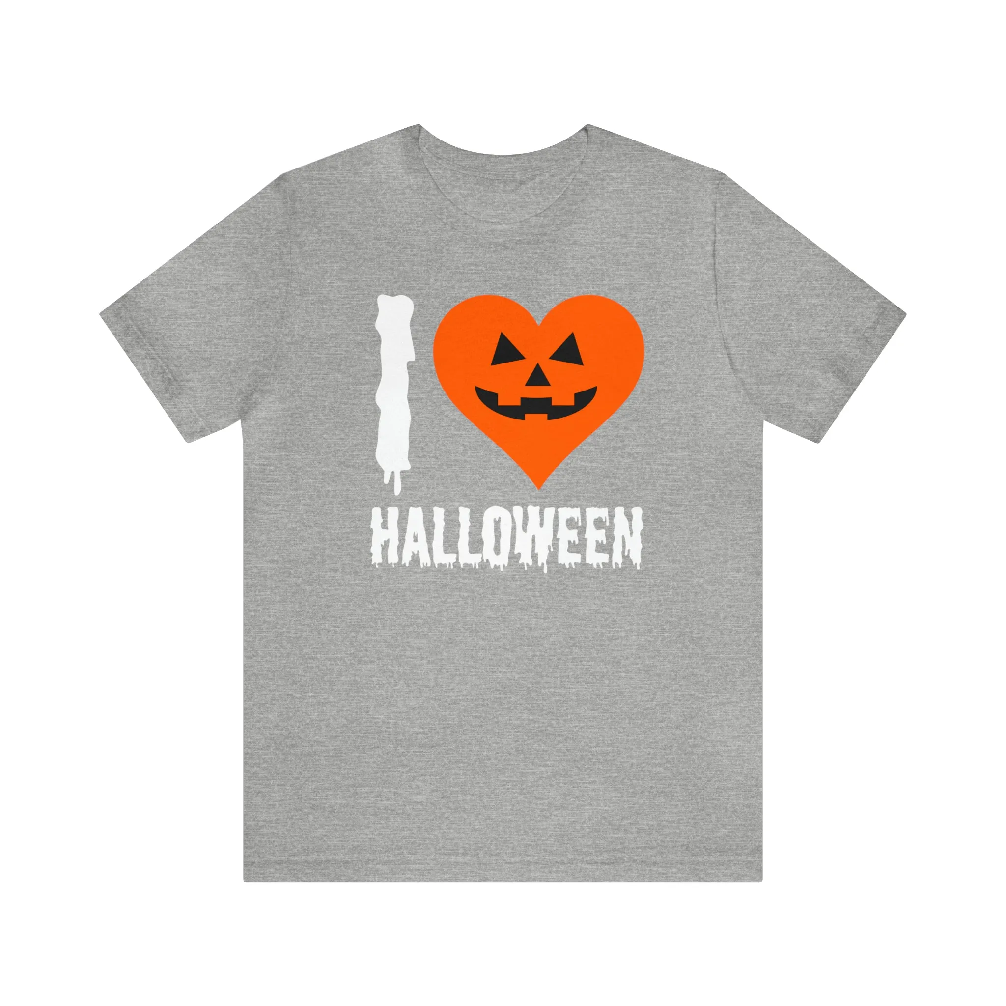 I Love Halloween T-Shirt | Scary Jack-O-Lantern Tee |  Bella Canvas 3001Unisex | Funny Short Sleeve Tshirt