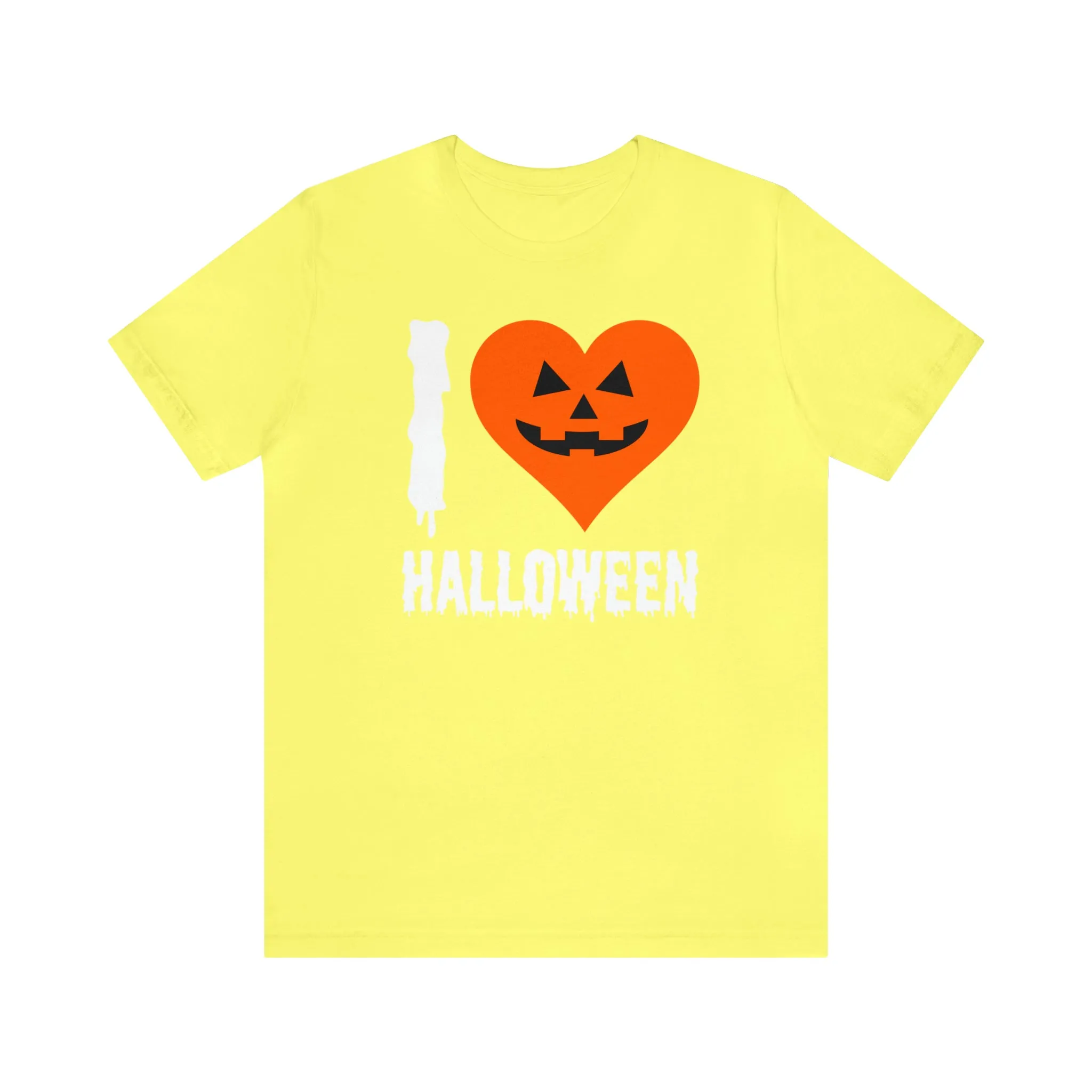 I Love Halloween T-Shirt | Scary Jack-O-Lantern Tee |  Bella Canvas 3001Unisex | Funny Short Sleeve Tshirt