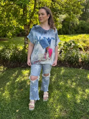 Italian Kickin it with the Pink Converse Tee