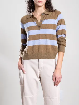 Jasper Polo in Stripe - Bronze/Crystal