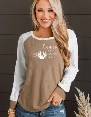 Lace Beige Long Sleeve A Child Is Born