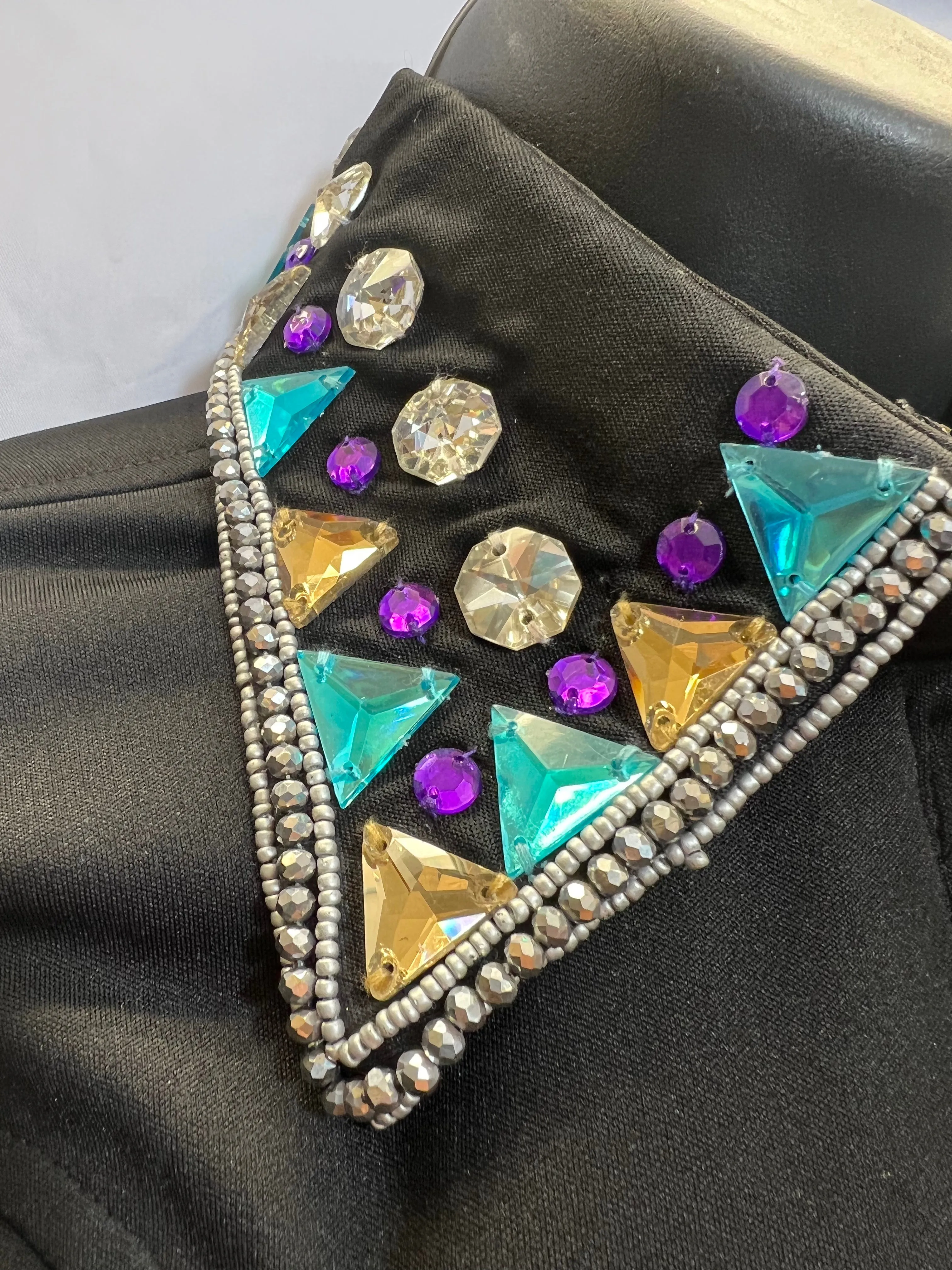 Ladies’ RHC Zip Up Embellished Collar Westen Show Shirt