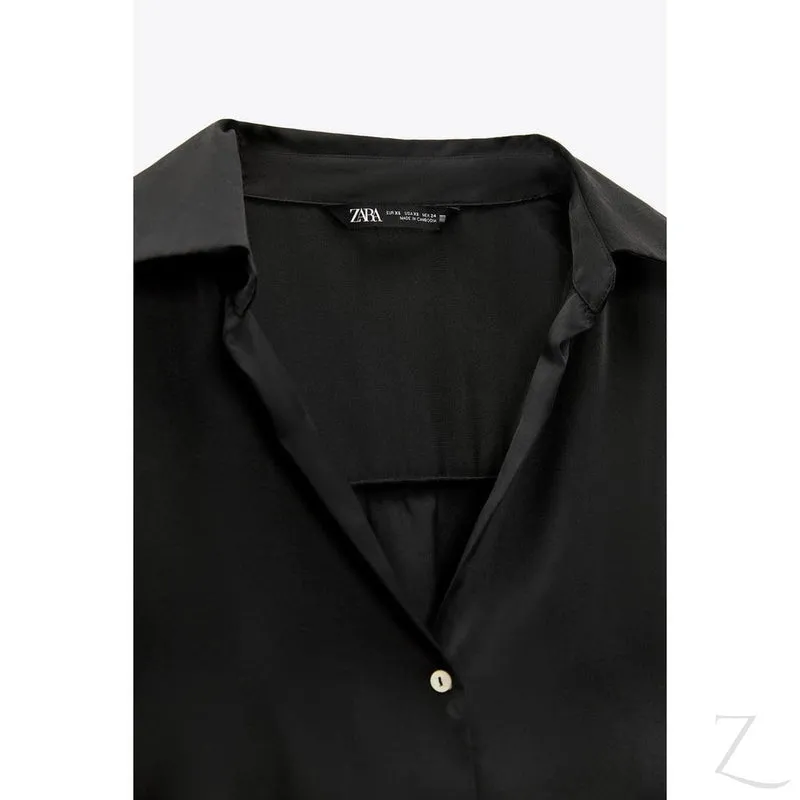 Ladies Silky Satin Shirt | Plain | "Zia"