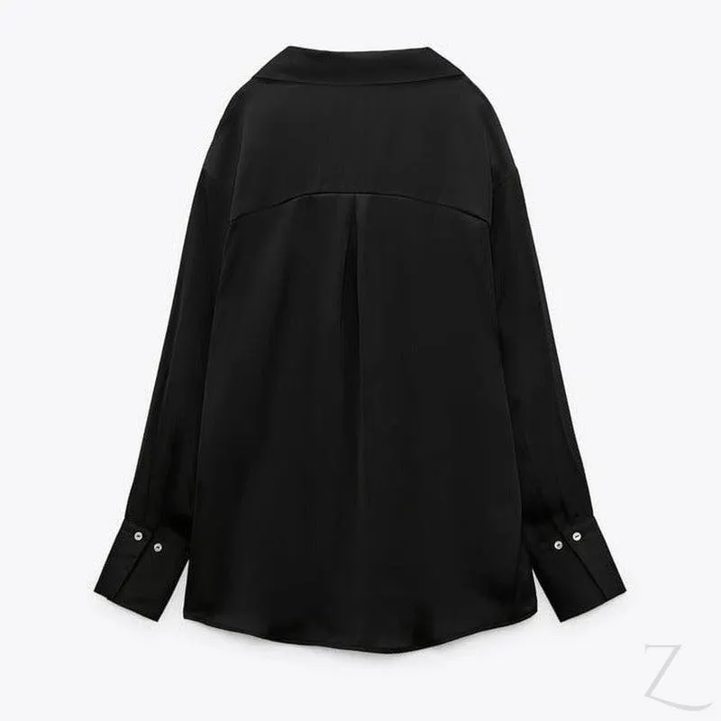 Ladies Silky Satin Shirt | Plain | "Zia"