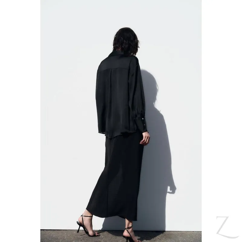 Ladies Silky Satin Shirt | Plain | "Zia"