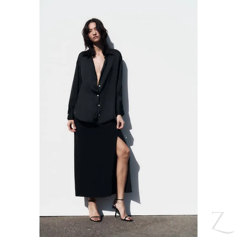Ladies Silky Satin Shirt | Plain | "Zia"