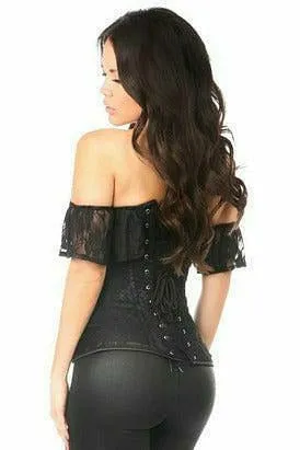 Lavish Black Lace Off-The-Shoulder Corset