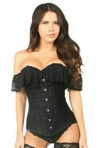 Lavish Black Lace Off-The-Shoulder Corset