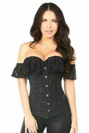 Lavish Black Lace Off-The-Shoulder Corset