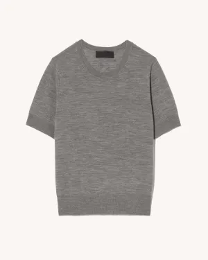 Leilani Knit Tee in Medium Grey Melange