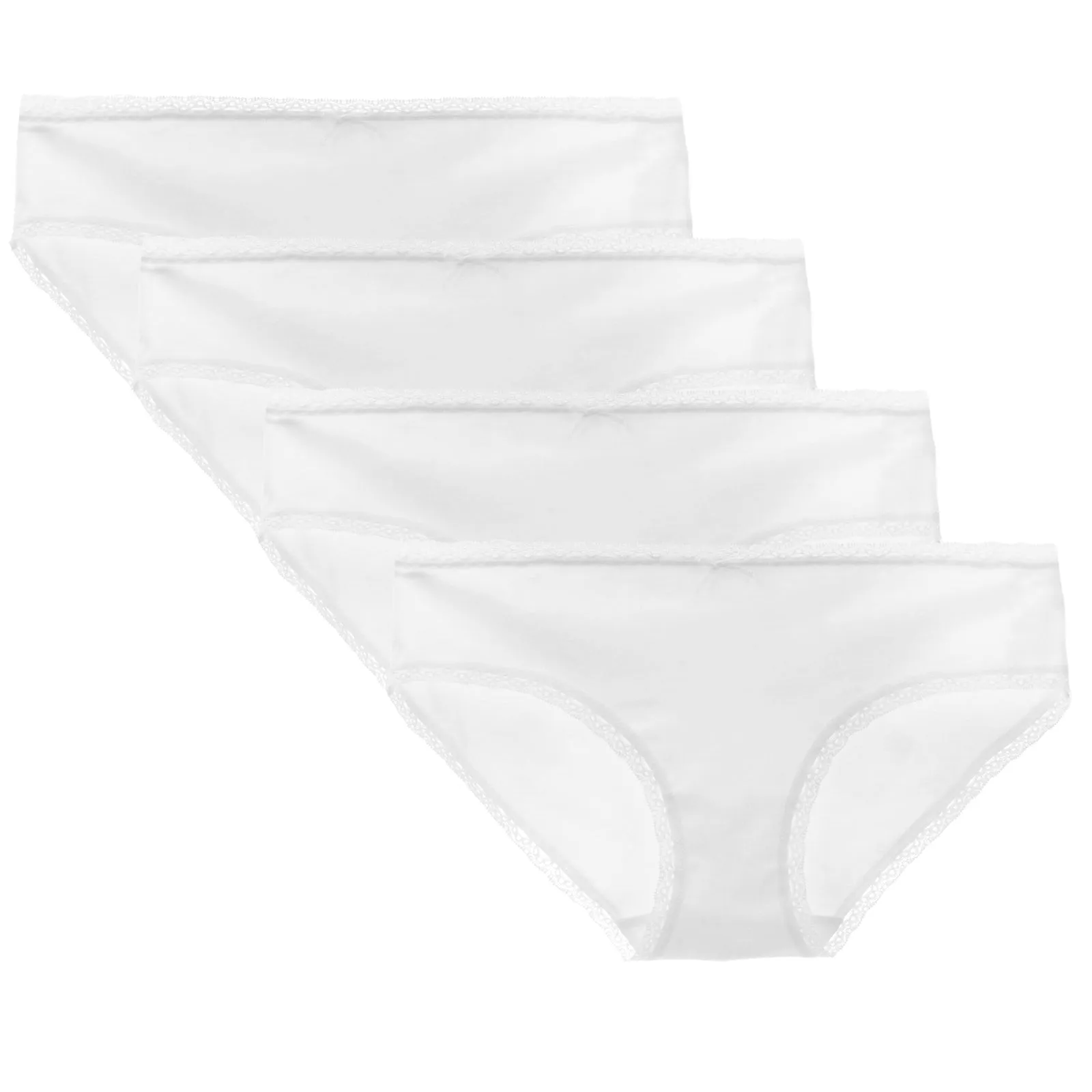 LIQQY Women's Cotton Underwear Lace Trim Hipster Breathable Panties Ladies Underwear