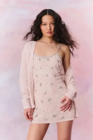 Love Shack Fancy - Applene Cardigan in Pearl Pink