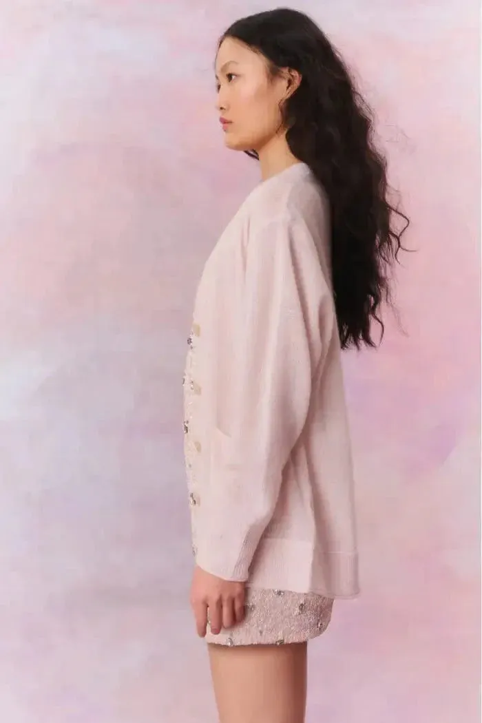 Love Shack Fancy - Applene Cardigan in Pearl Pink