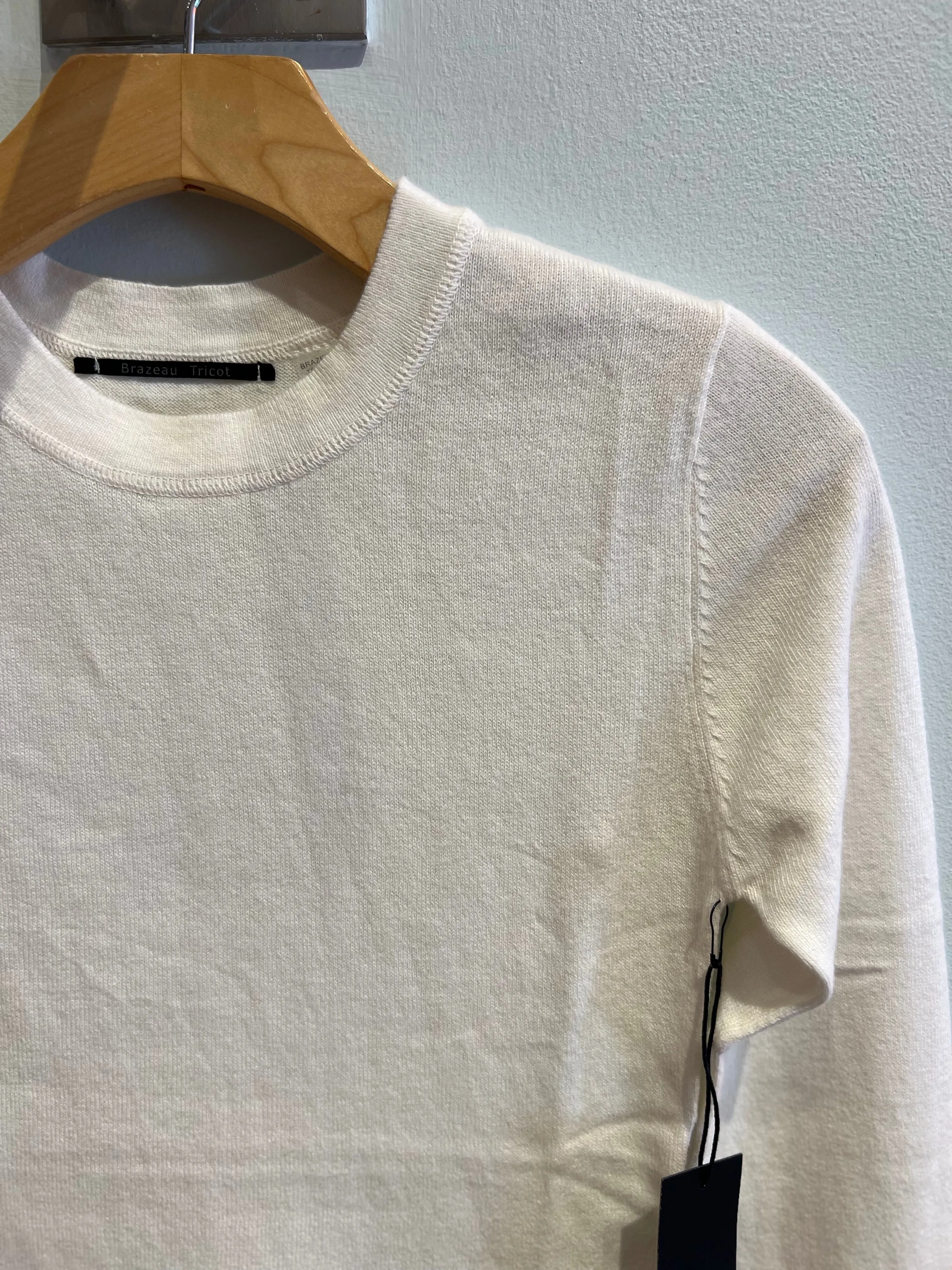 L/S Cotton Cashmere shirt in Pearl