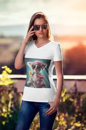 Lush Lemur New Generations | Bella Rose | Unisex Jersey Short Sleeve V-Neck Tee