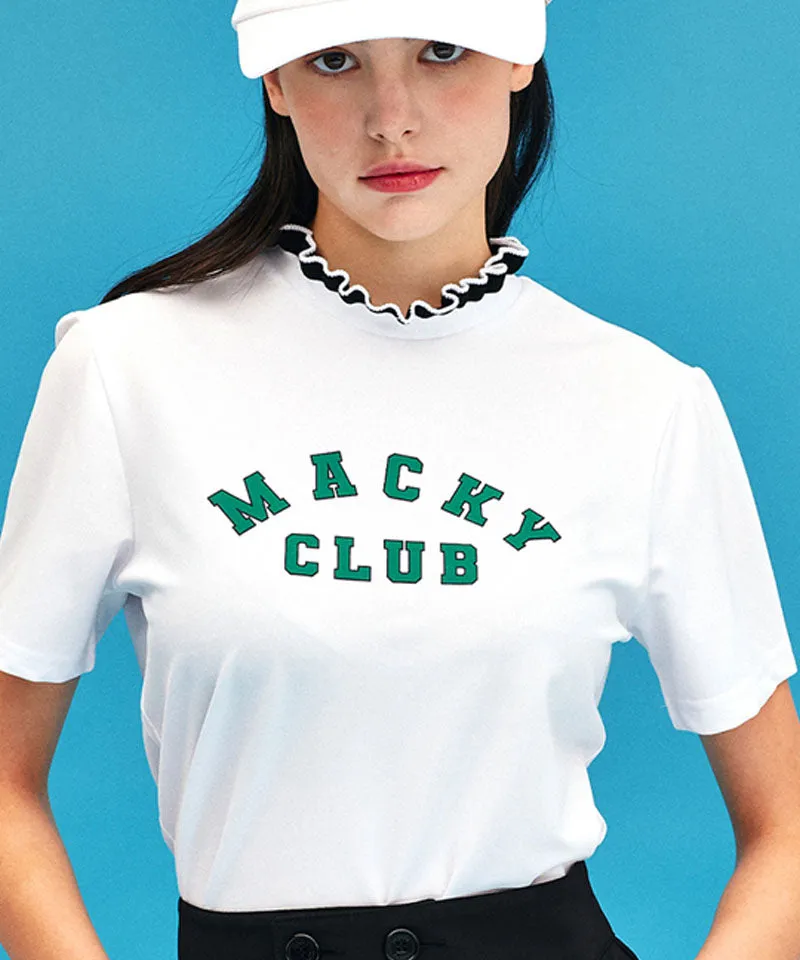 MACKY Golf: Slim Half Neck T-Shirt - White