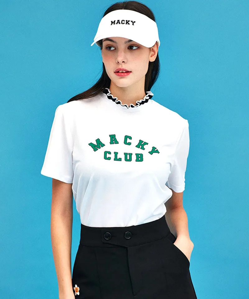 MACKY Golf: Slim Half Neck T-Shirt - White