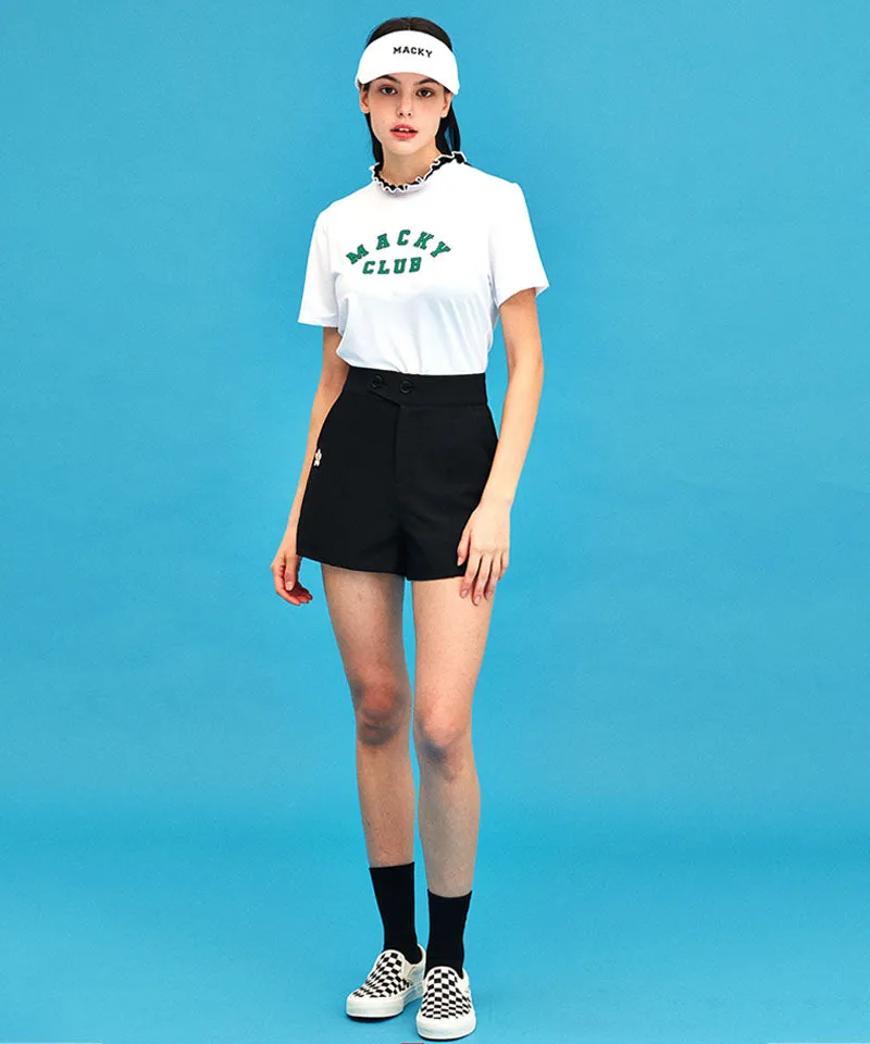MACKY Golf: Slim Half Neck T-Shirt - White