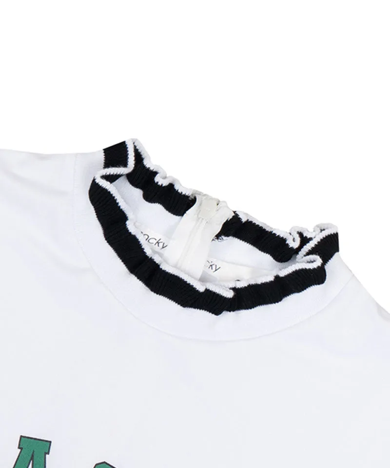 MACKY Golf: Slim Half Neck T-Shirt - White