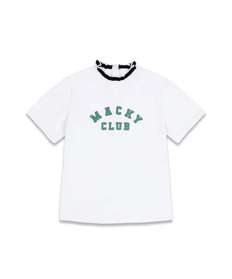 MACKY Golf: Slim Half Neck T-Shirt - White