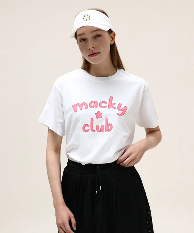 MACKY Golf: Soft Logo T-Shirt - White/Pink