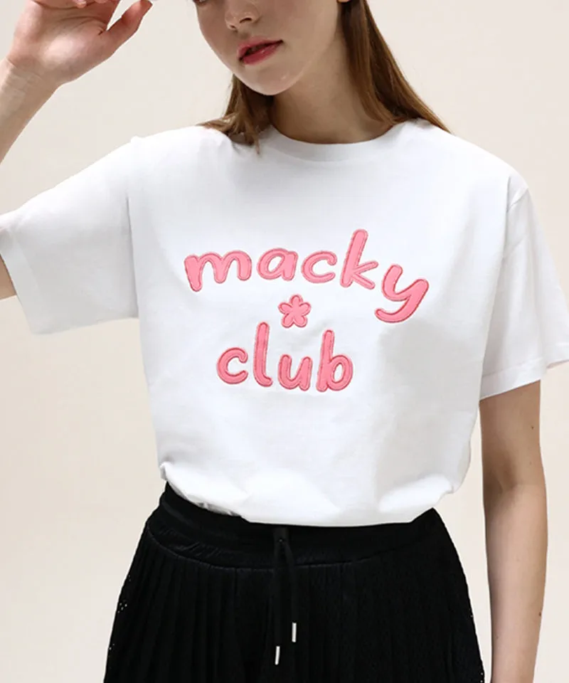 MACKY Golf: Soft Logo T-Shirt - White/Pink