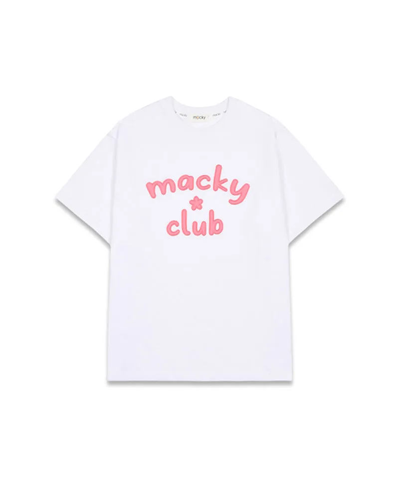 MACKY Golf: Soft Logo T-Shirt - White/Pink