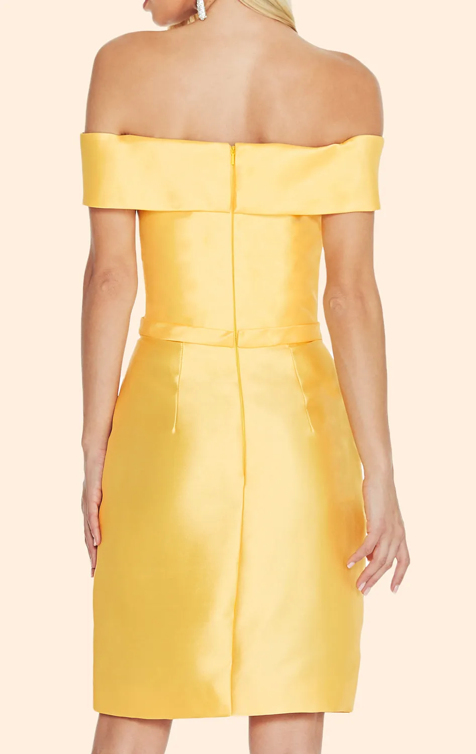 MACloth Off the Shoulder Yellow Short Prom Homecoming Dress Wedding Party Formal Gown
