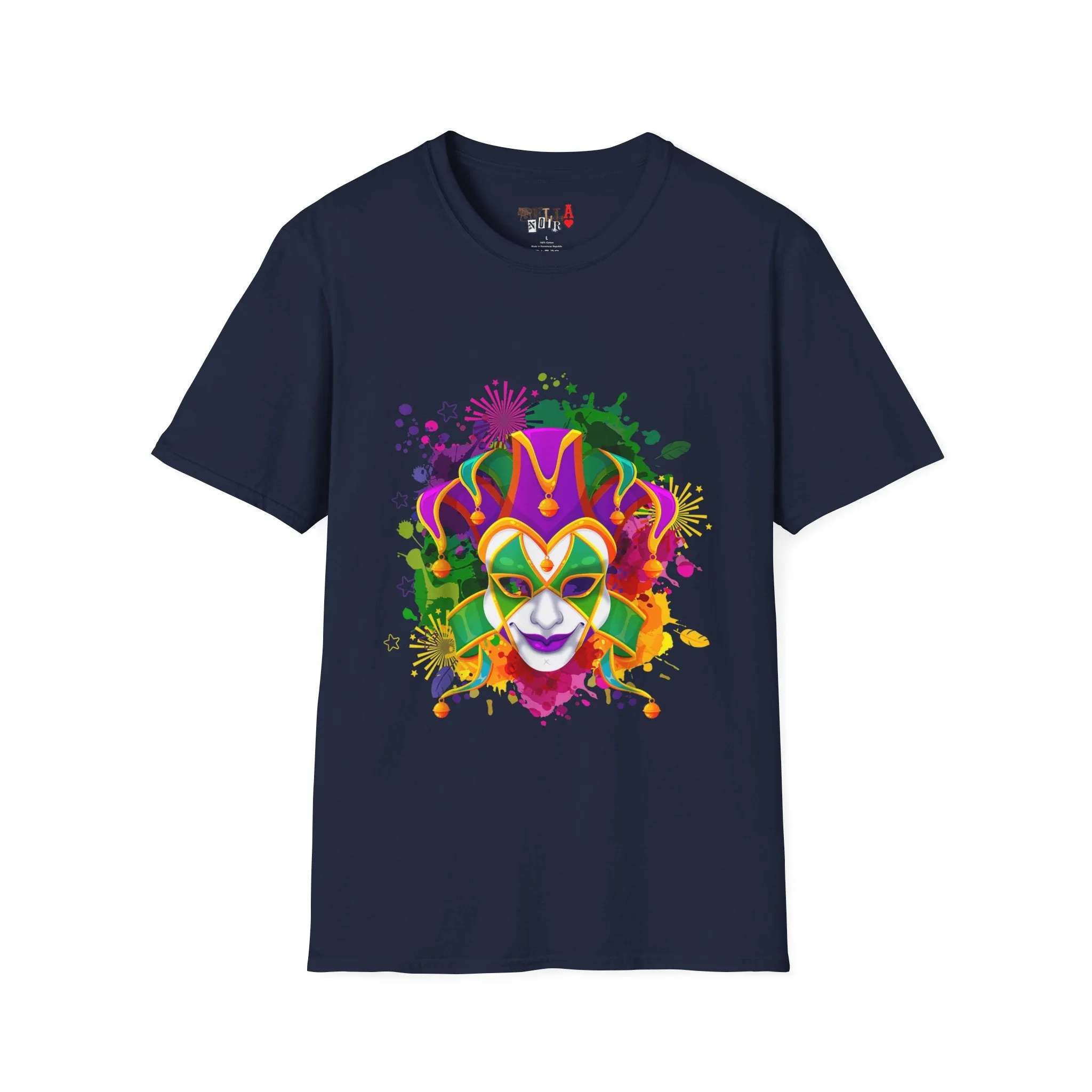 Mardi Gras Watercolor Mask Unisex Softstyle T-Shirt
