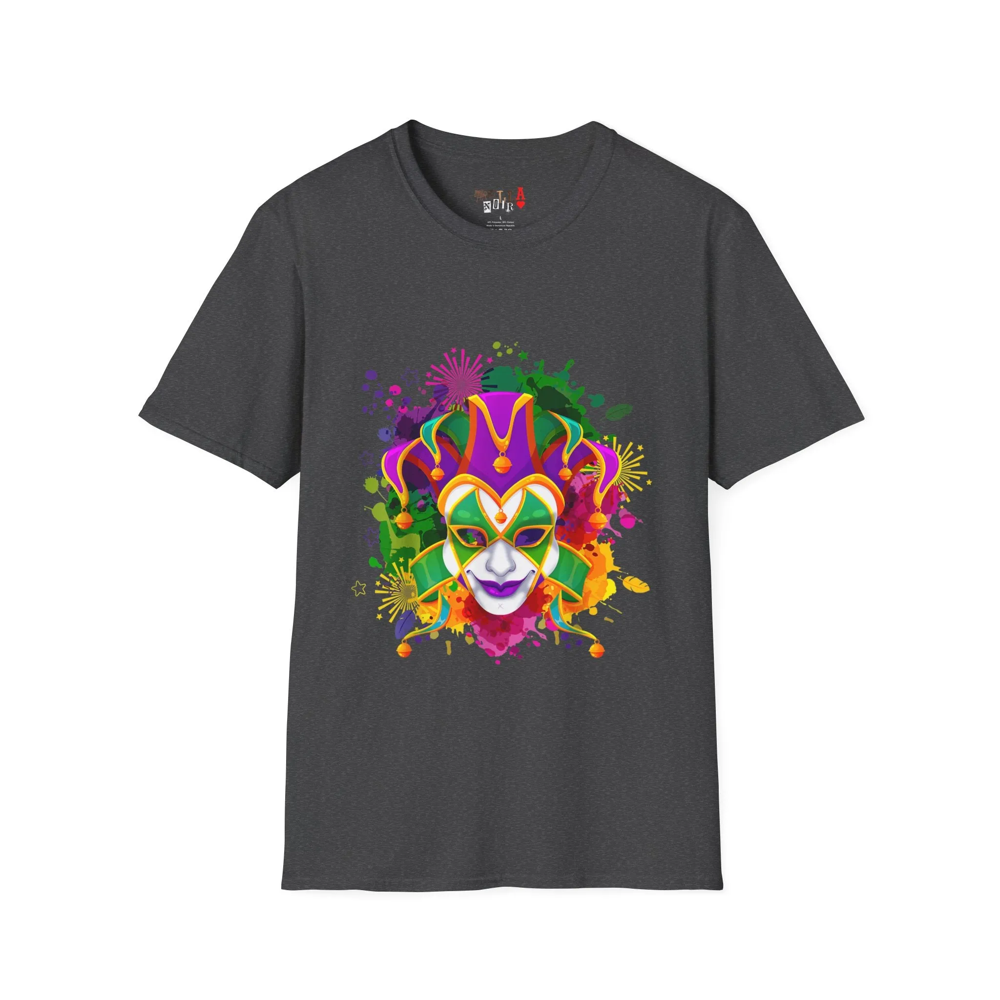 Mardi Gras Watercolor Mask Unisex Softstyle T-Shirt