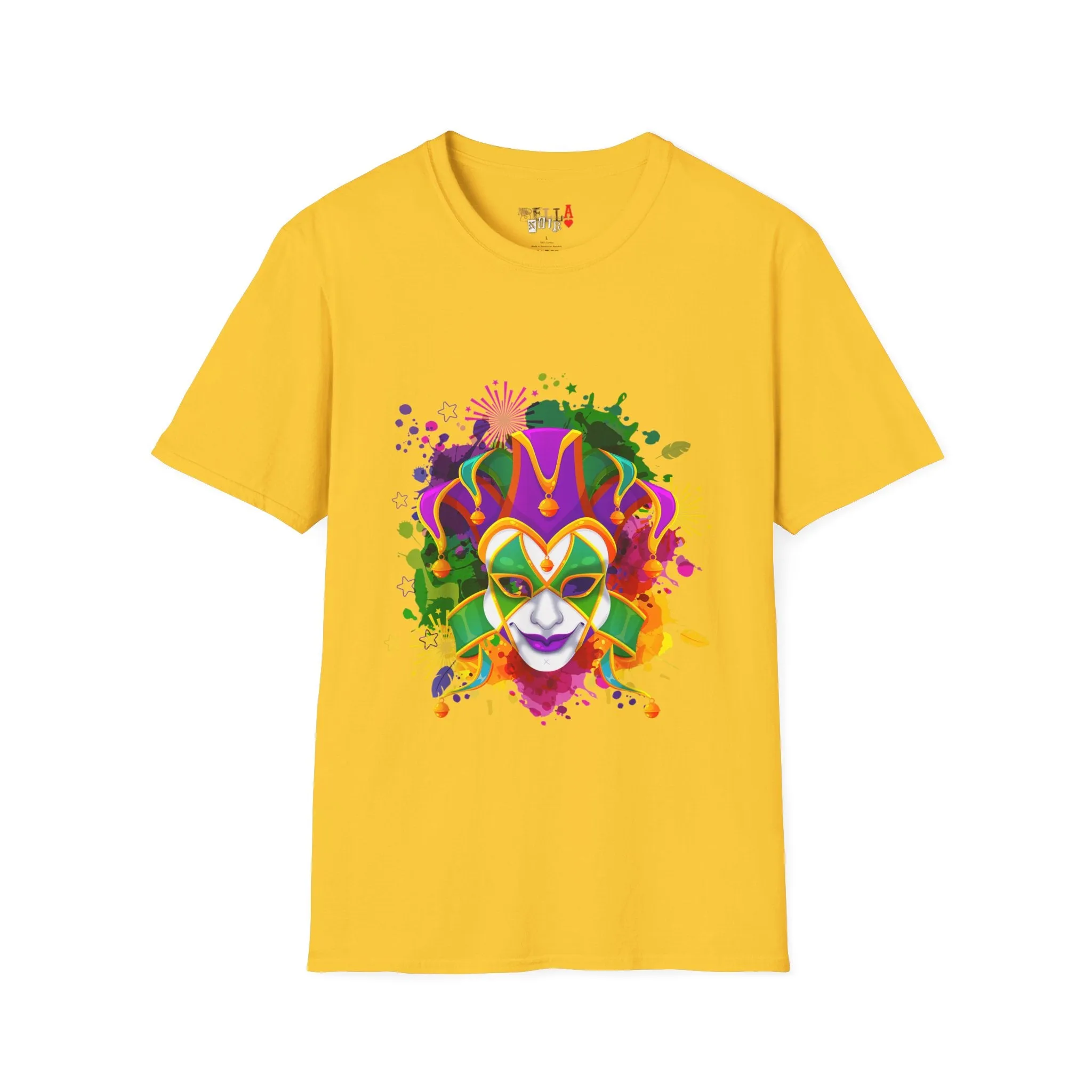 Mardi Gras Watercolor Mask Unisex Softstyle T-Shirt