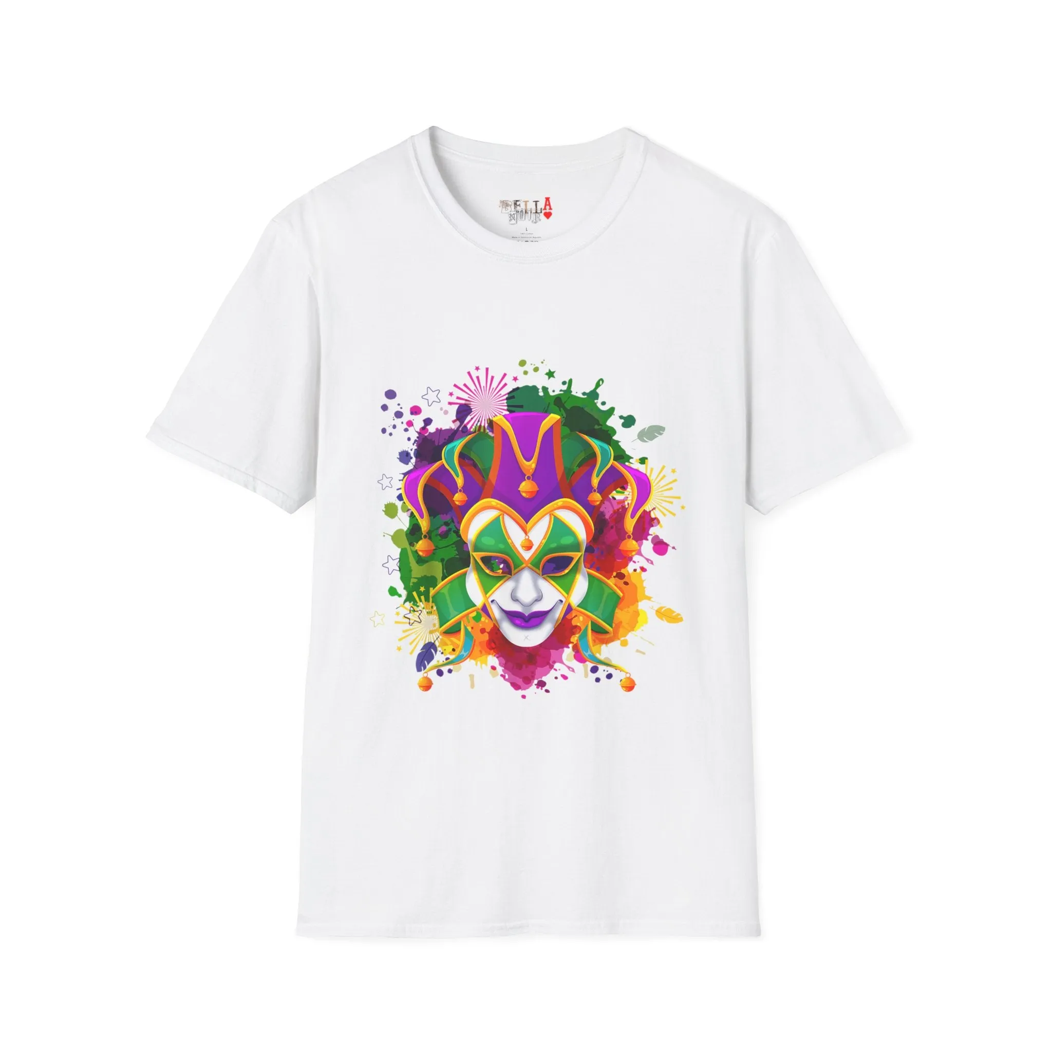 Mardi Gras Watercolor Mask Unisex Softstyle T-Shirt