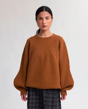 Maria Lambs Wool Jumper In Tan