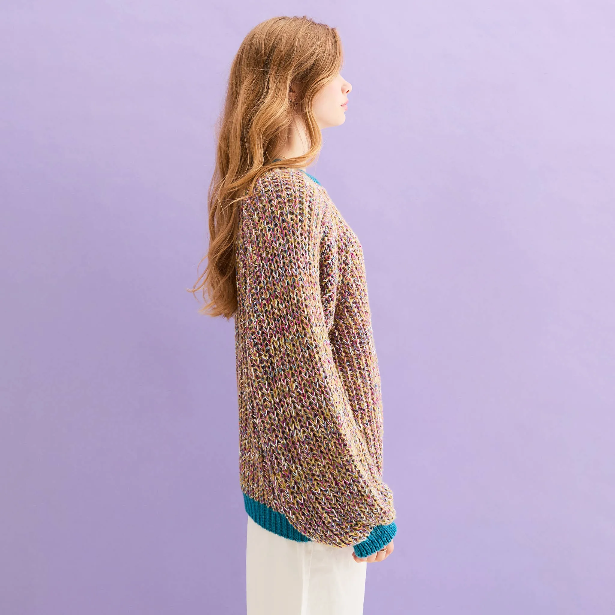 Marled Recycled Cotton Blend Debbie Sweater